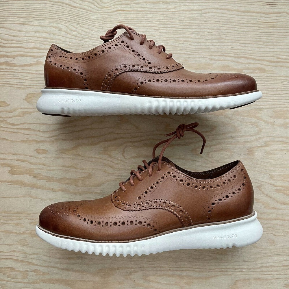 New Cole Haan 2.Zerogrand Wingtip Ox Men's Sz 8M Shoes British Brown C31532